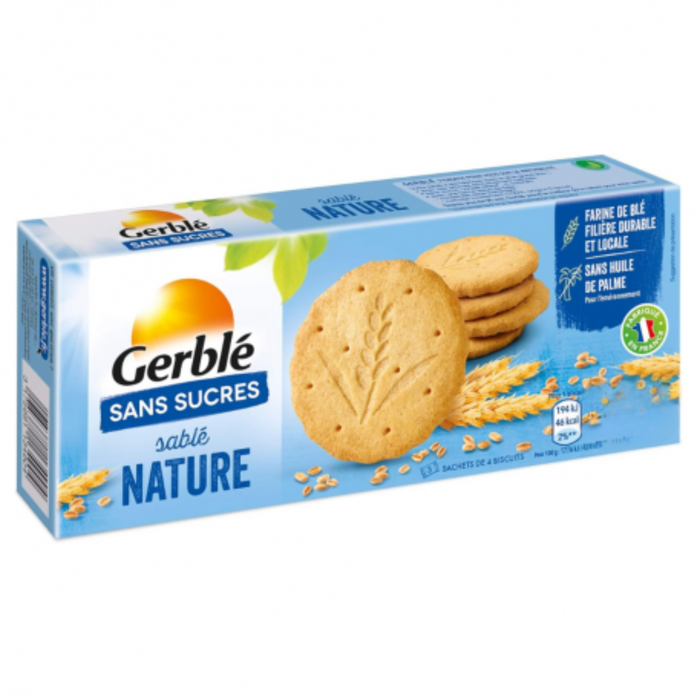 Biscuiti natur fara zahar, 132 g, Gerble