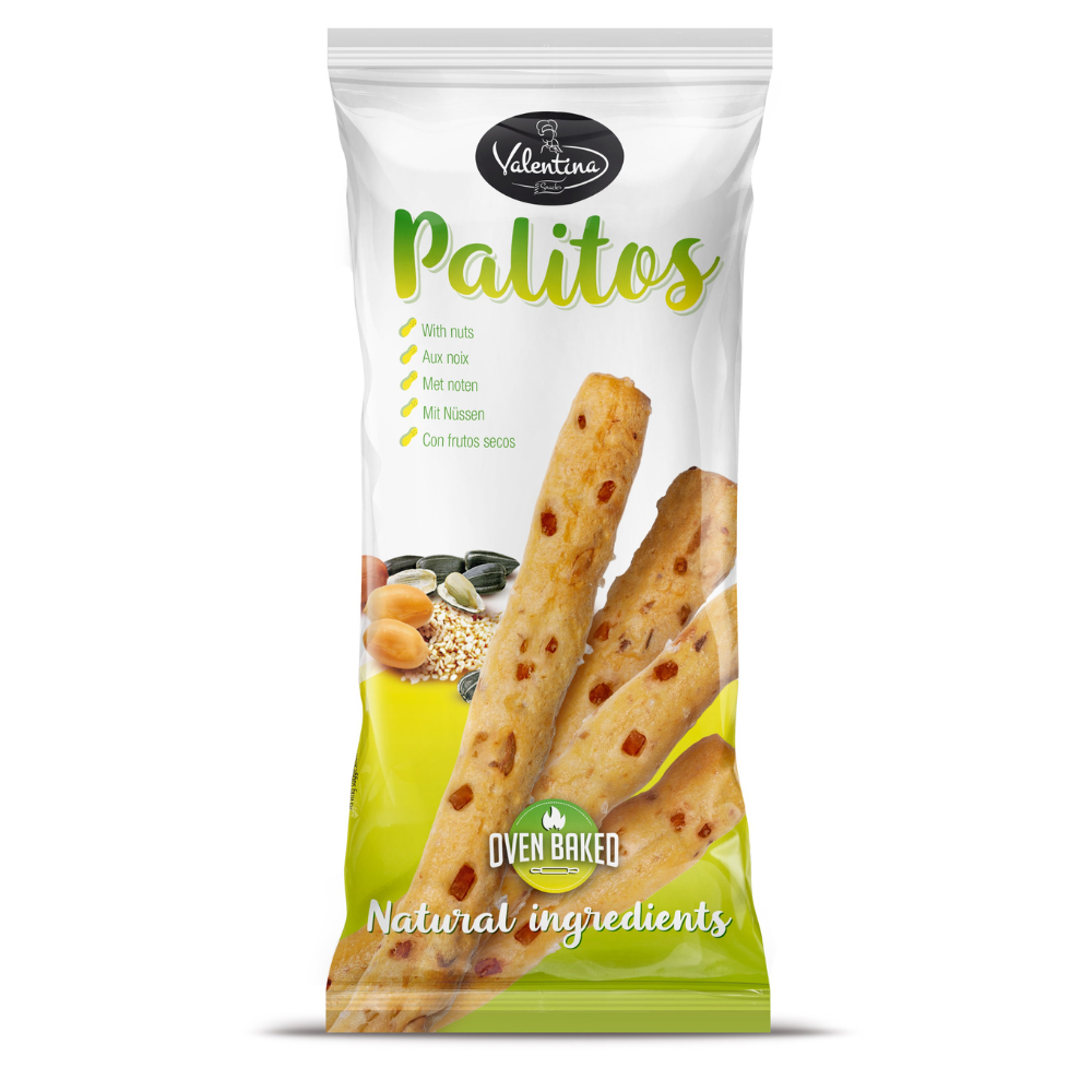 Grisine crocante cu seminte si arahide Palitos, 60 g, Valentina