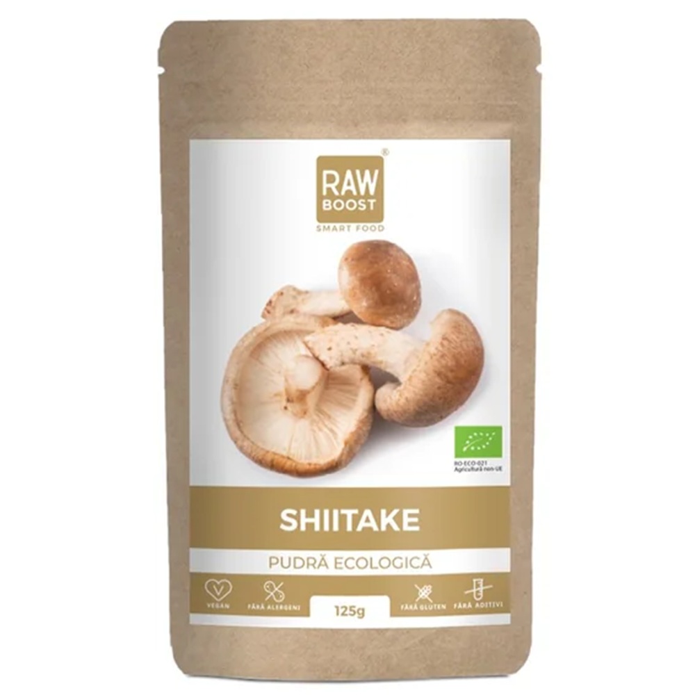 Shitake pudra ecologica, 125 g, Raw Boost
