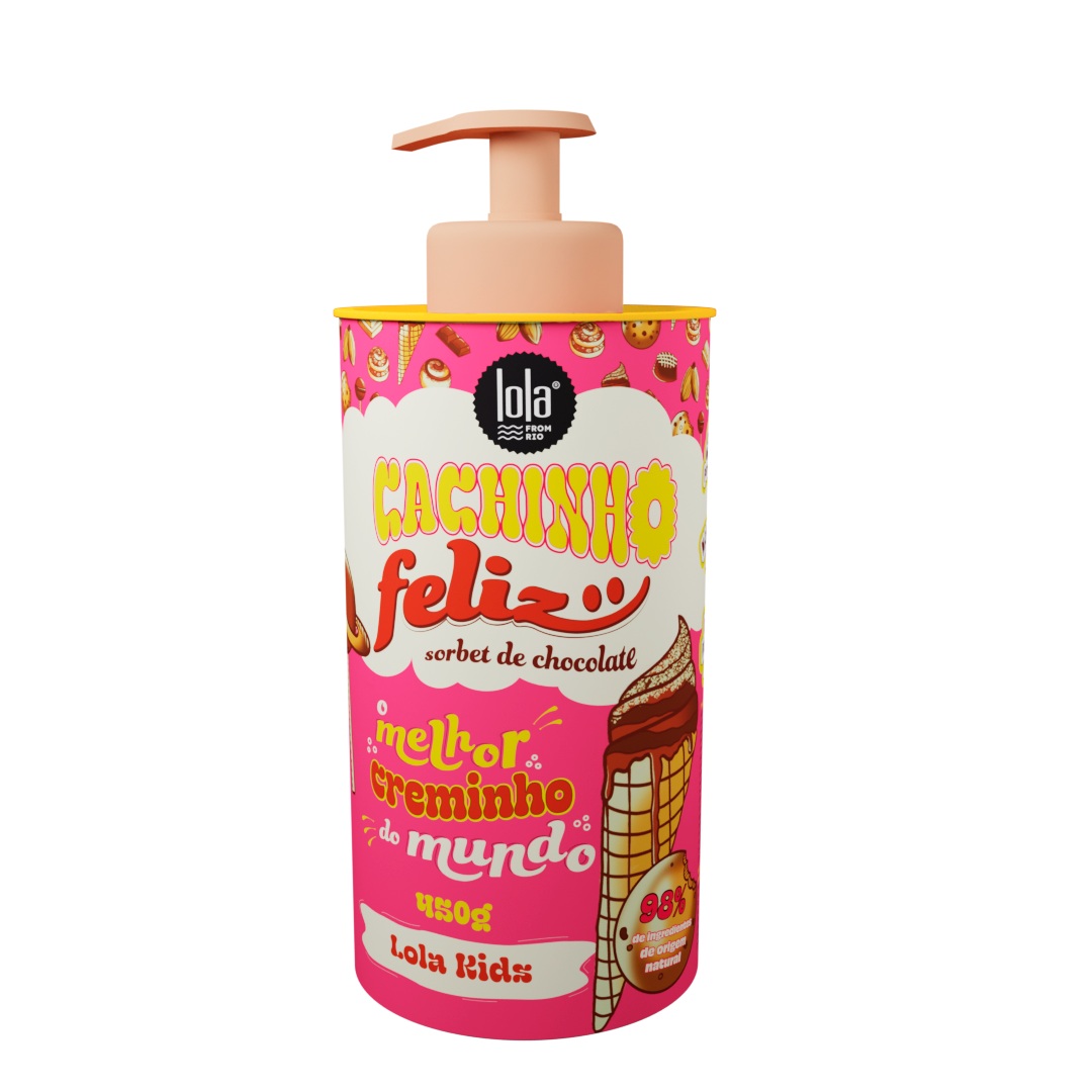 Crema de bucle pentru copii cu aroma de ciocolata Cachinho Feliz, 480 g, Lola Cosmetics
