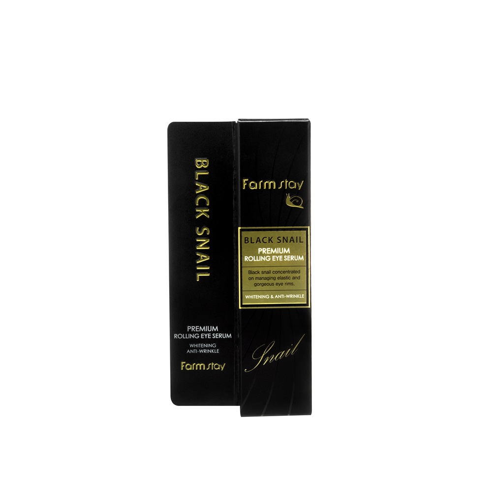Ser hidratant pentru ochi cu extract de melc negru Black Snail, 25 ml, Farmstay