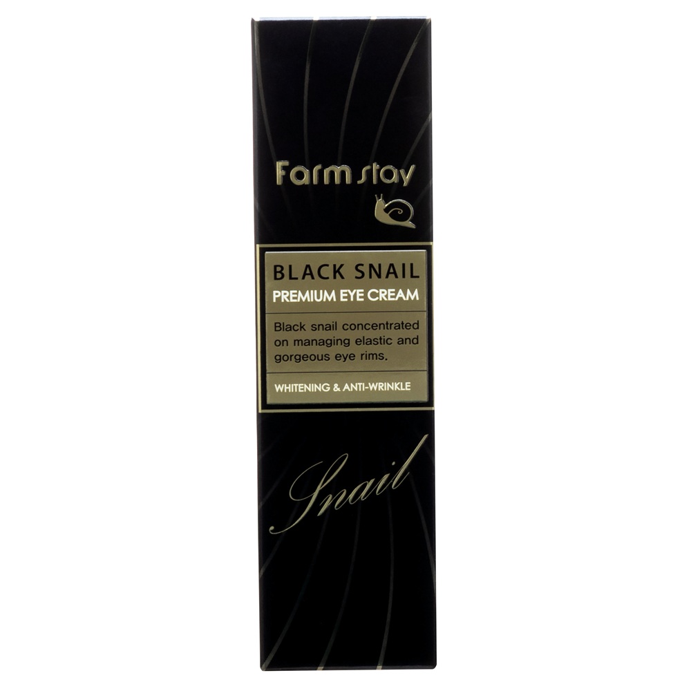 Crema pentru ochi cu extract de melc negru Black Snail, 50 ml, Farmstay