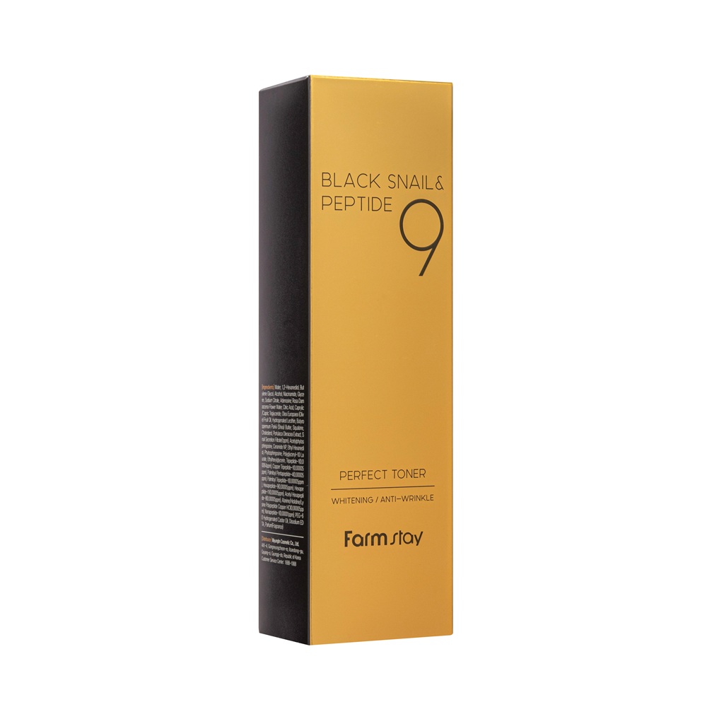 Toner hidratant pentru fata cu extract de melc negru si peptide Black Snail, 120 ml, Farmstay