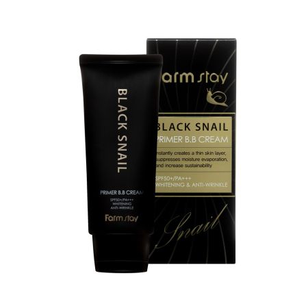 BB Cream cu extract de melc negru si factor de protectie SPF 50 + PA +++ Black Snail, 50 g, Farmstay 652338