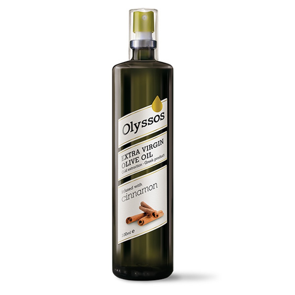 Ulei de masline bio extra virgin aromatizat cu Scortisoara, 200 ml, Olyssos