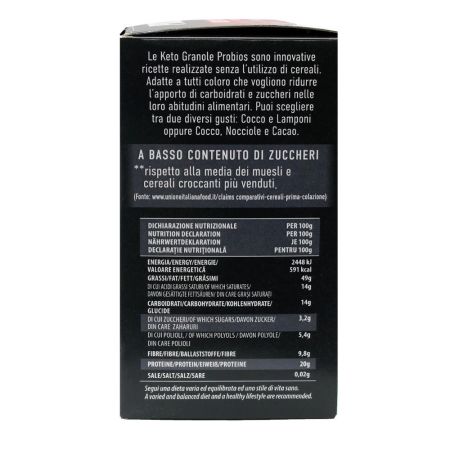 Keto Granola Bio cu cocos si zmeura, 200 g, Probios 652420