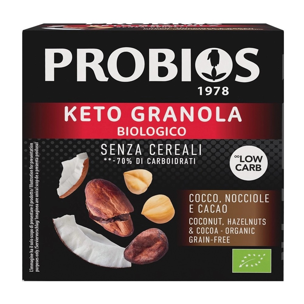 Keto Granola Bio cu cocos, alune si boabe de cacao, 200 g, Probios