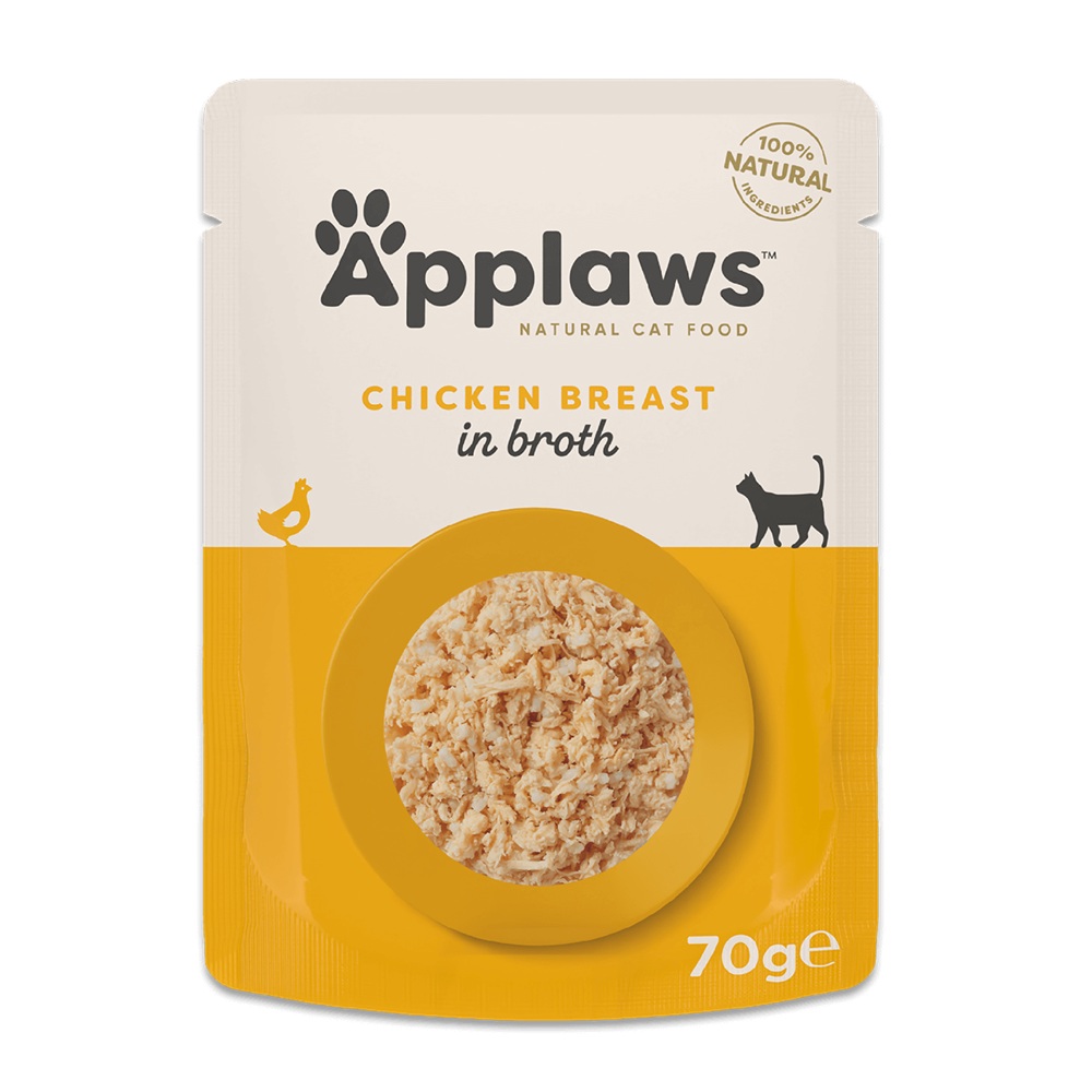 Hrana umeda pentru pisici cu piept de pui in supa, 70 g, Applaws