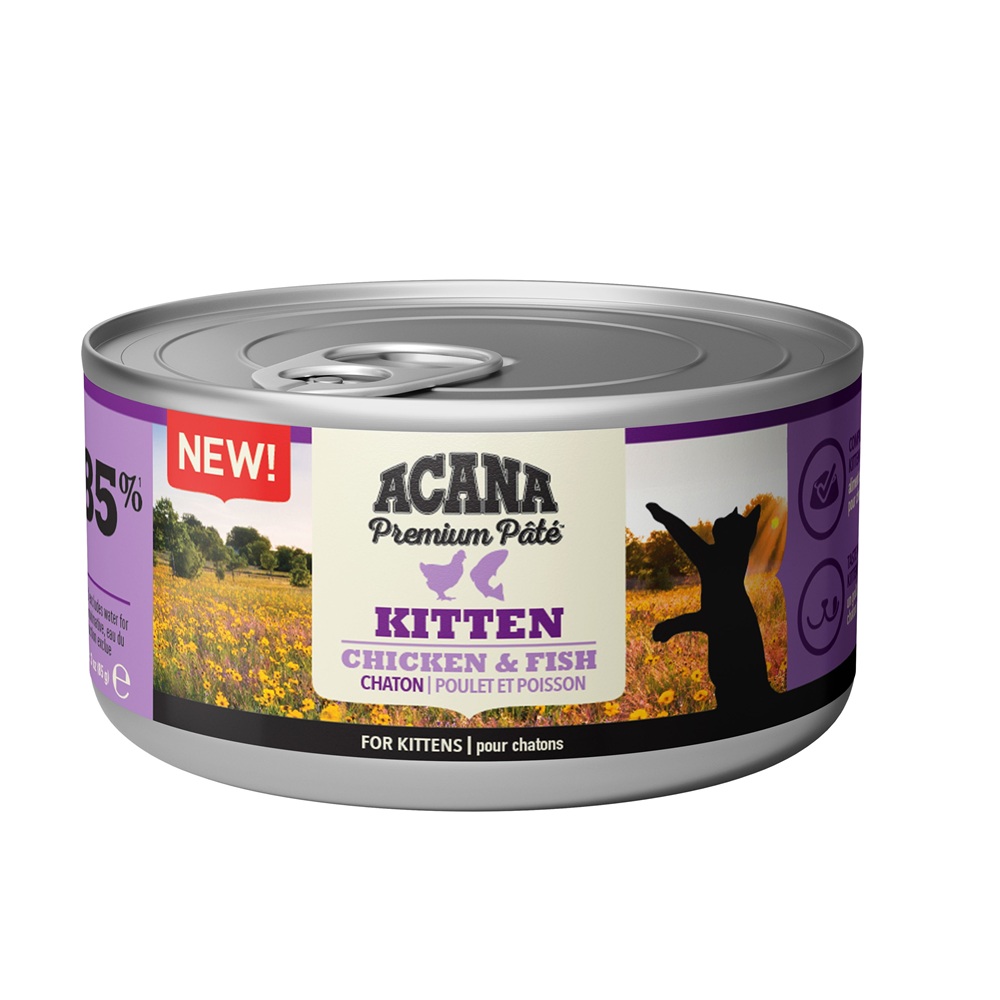 Hrana umeda pentru pui de pisica cu peste si pui, 85 g, Acana