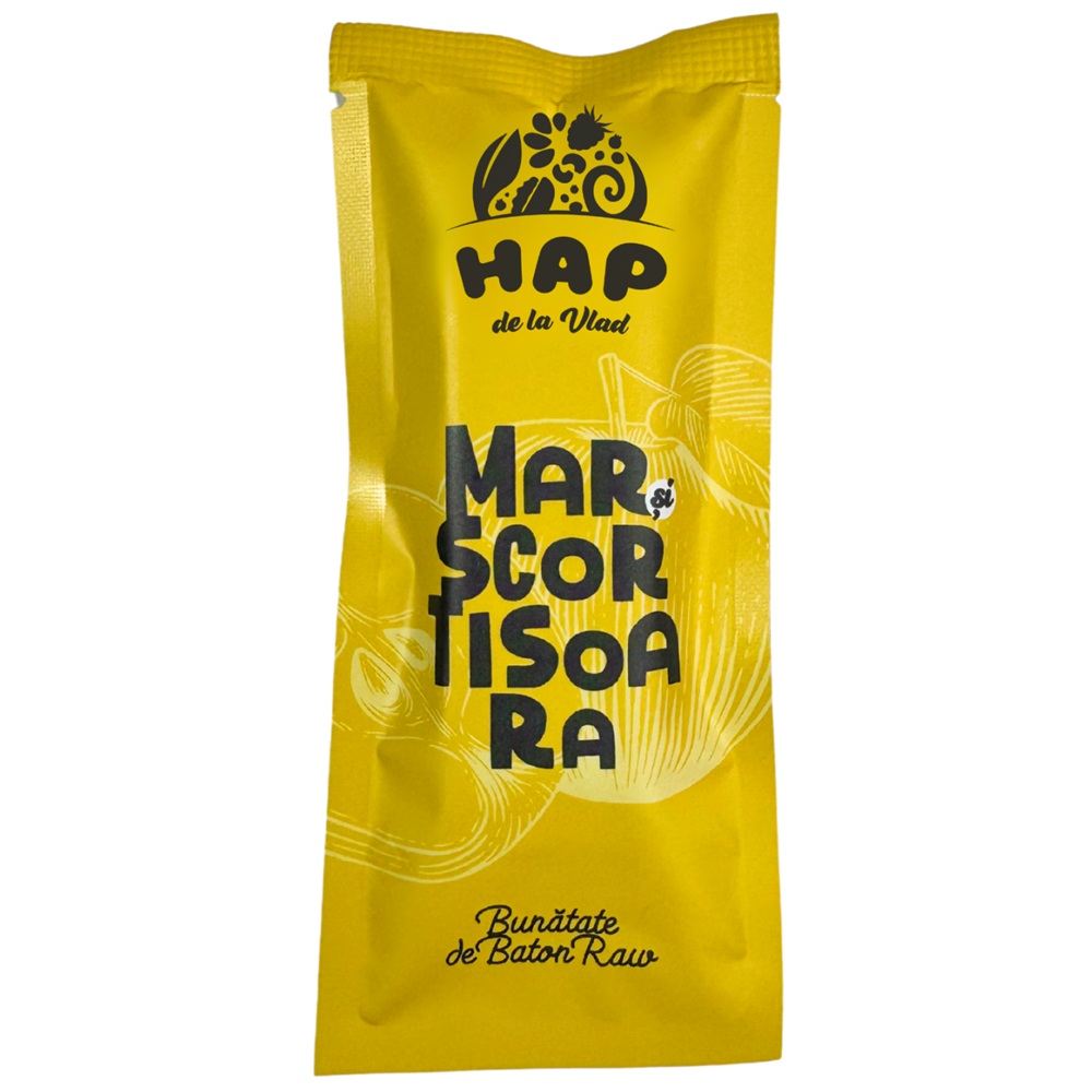 Baton raw vegan cu mar si scortisoara, 45 g, Hap de la Vlad