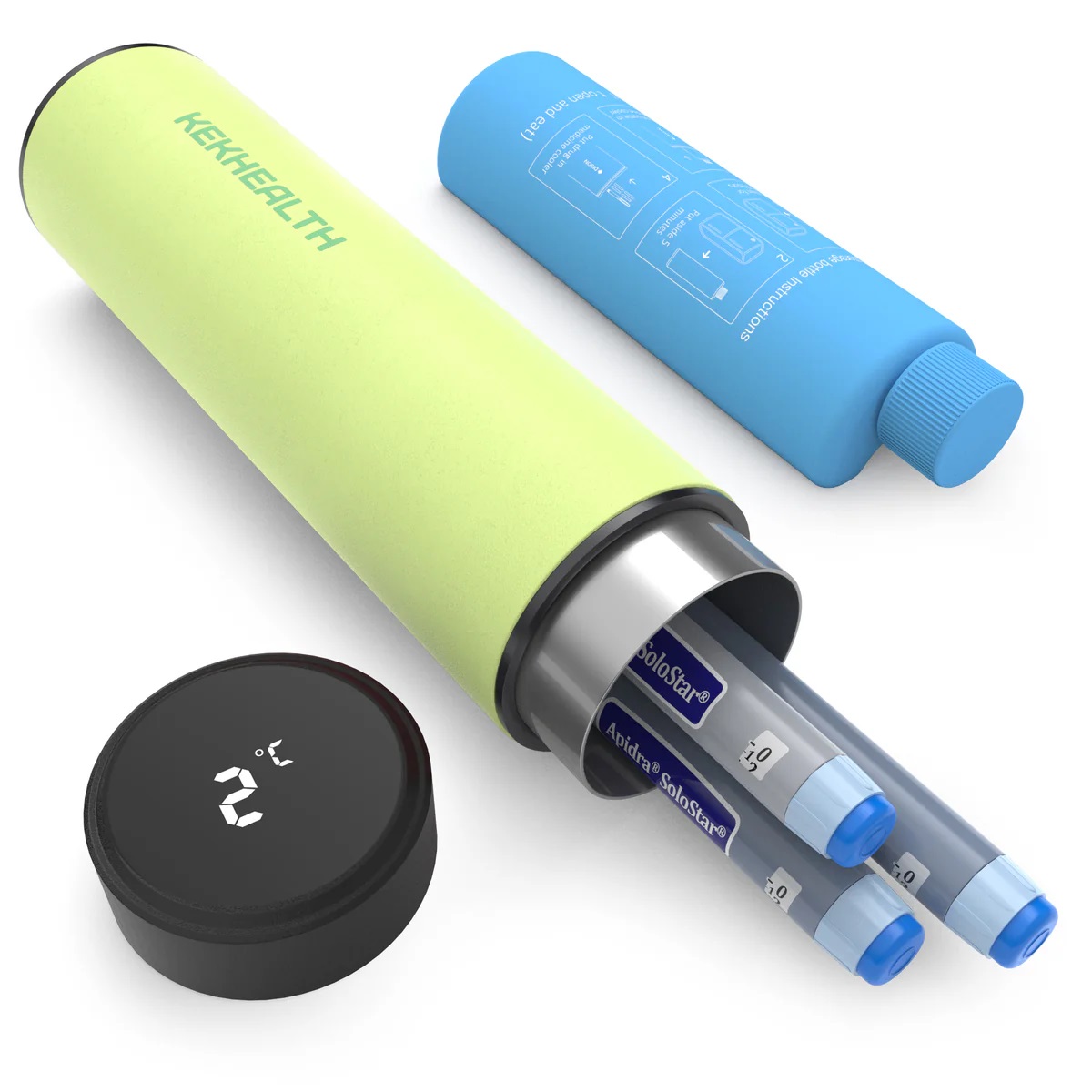 Termos portabil pentru insulina Citron Green Odyssey Smart, 1 bucata, Kekhealth