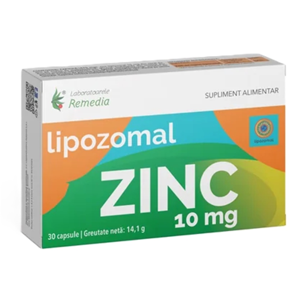 Lipozomal Zinc 10 mg, 30 capsule, Laboratoarele Remedia