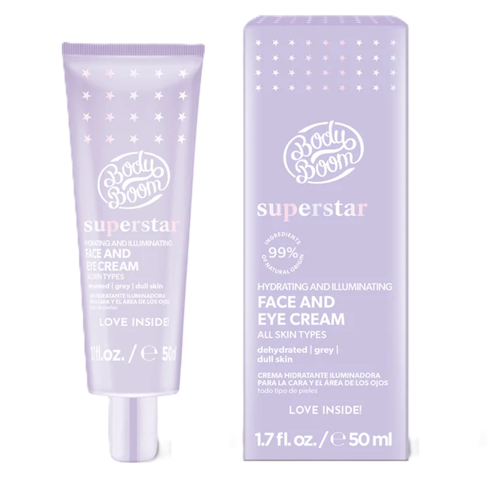 Crema hidratanta si iluminatoare pentru fata si ochi Superstar, 50 ml, Body Boom