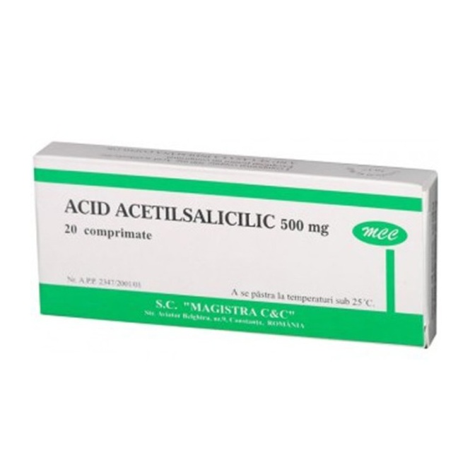 Acid Acetilsalicilic, 500 mg, 20 comprimate, Magistra C&C