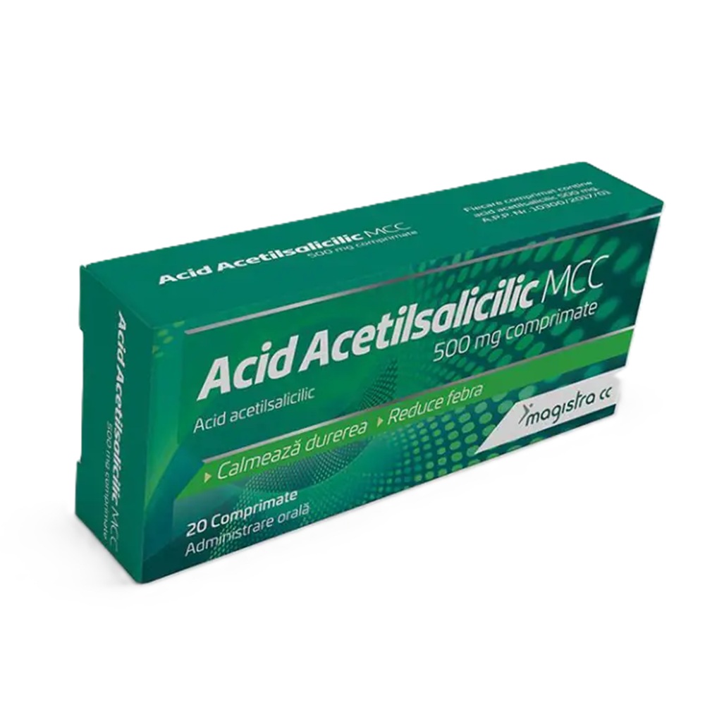 Acid Acetilsalicilic MCC, 500 mg, 20 comprimate, Magistra C&C