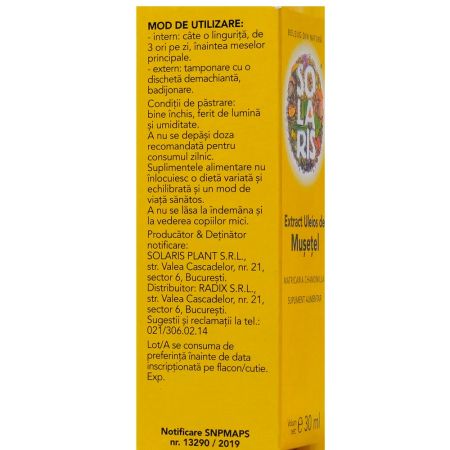 Extract uleios de musetel, 30 ml, Solaris 661261