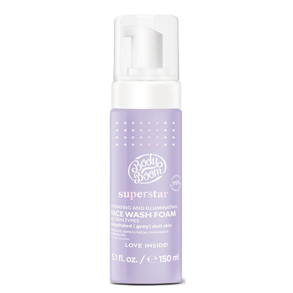 Spuma de curatare hidratanta si iluminatoare Superstar, 150 ml, Body Boom