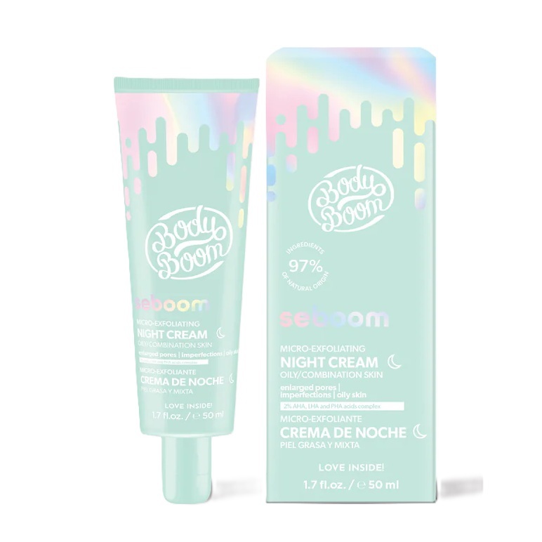 Crema de noapte micro-exfolianta Seboom, 50 ml, Body Boom