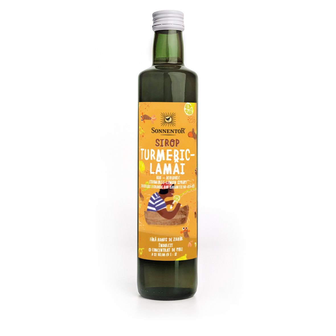 Sirop bio cu turmeric si lamiae, fara zahar adaugat, 500 ml, Sonnentor