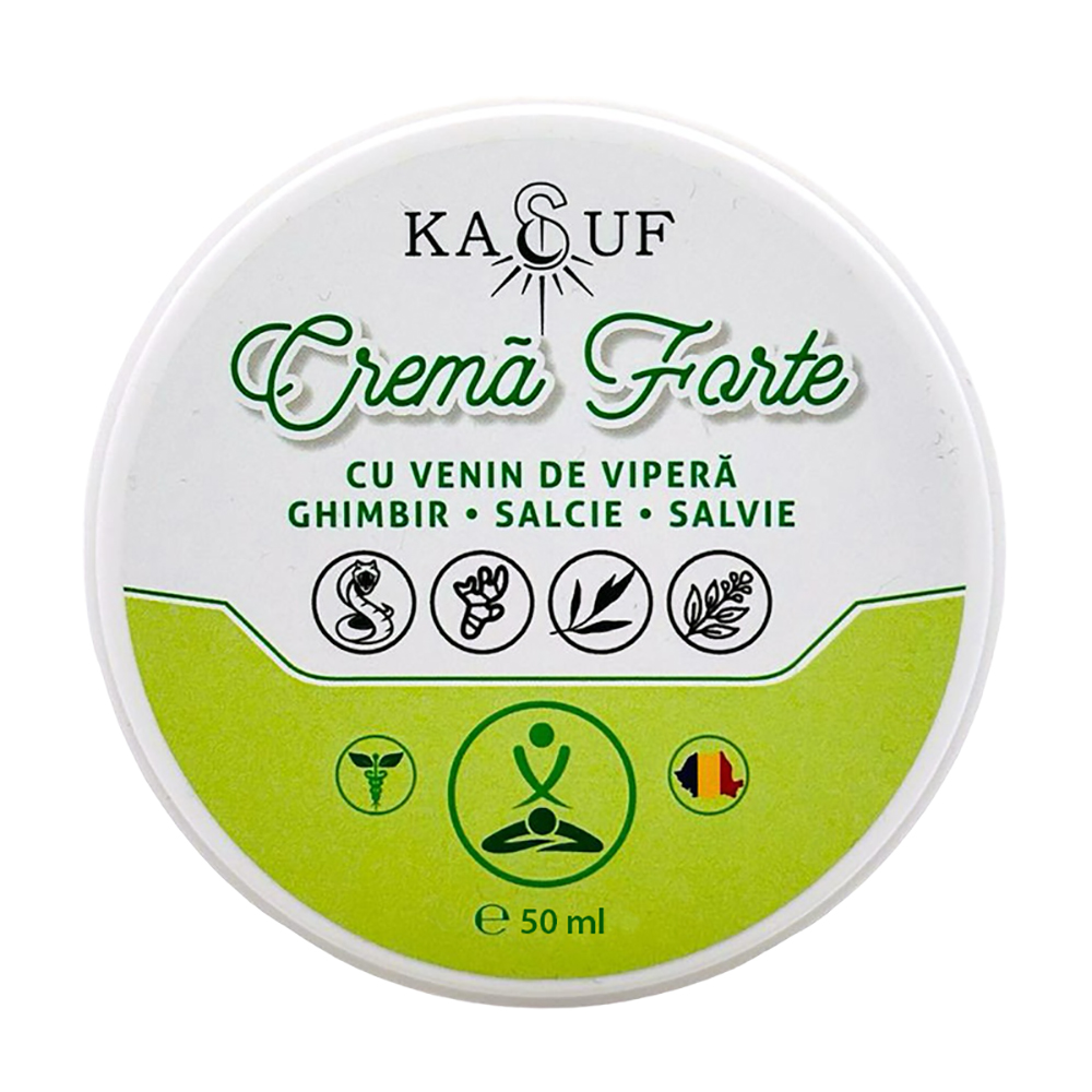 Crema Forte cu venin de vipera, ghimbir, salcie si salvie, 50 ml, Kasuf