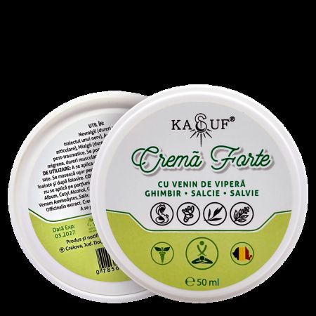 Crema Forte cu venin de vipera, ghimbir, salcie si salvie, 50 ml, Kasuf 652914