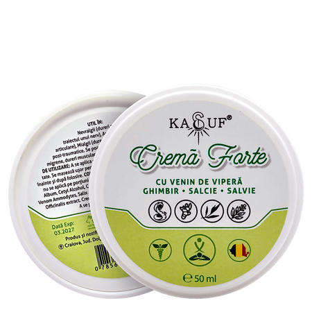 Crema Forte cu venin de vipera, ghimbir, salcie si salvie, 50 ml, Kasuf 652914