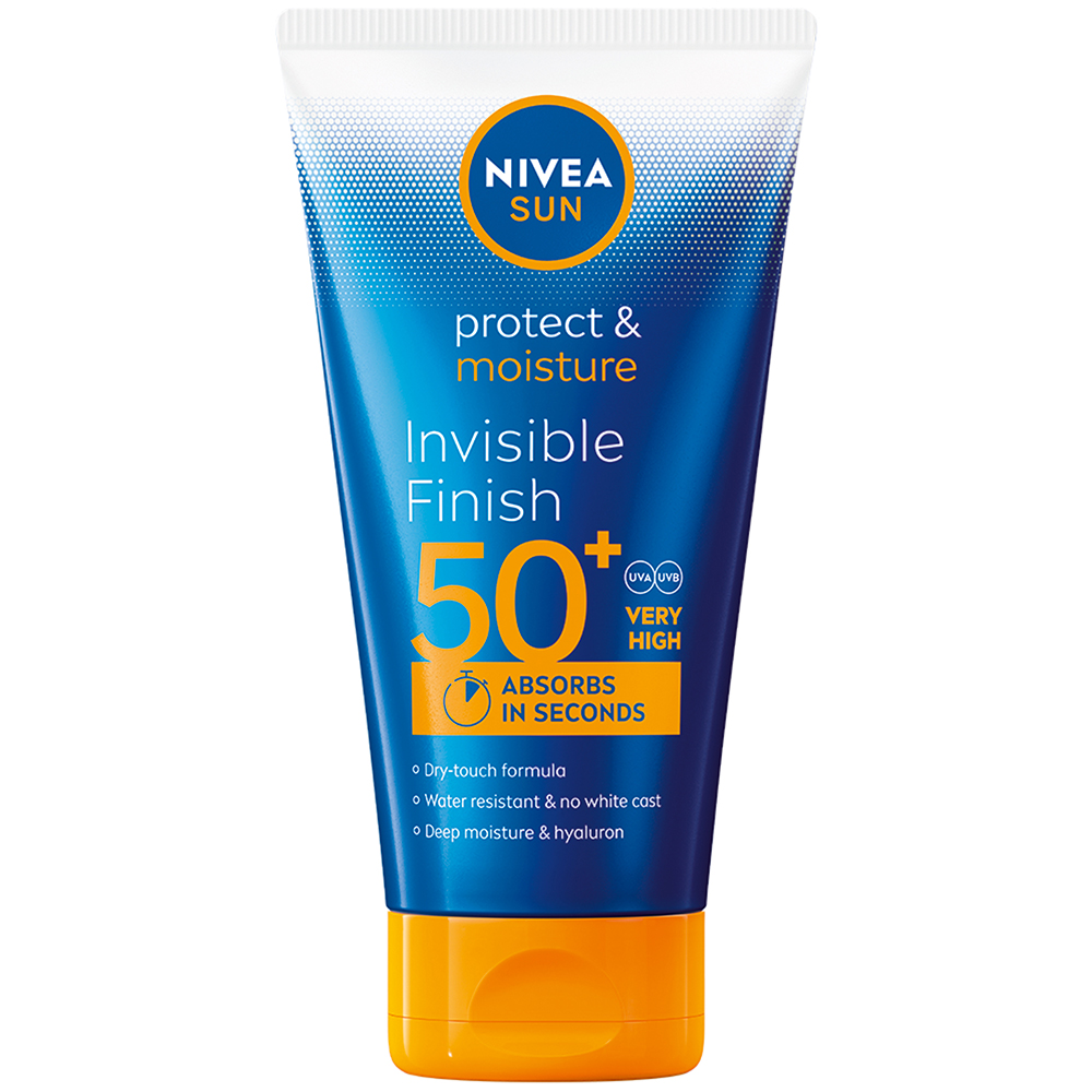 Lotiune cu protectie solara SPF50+ Protect & Moisture Invisible, 150 ml, Nivea Sun