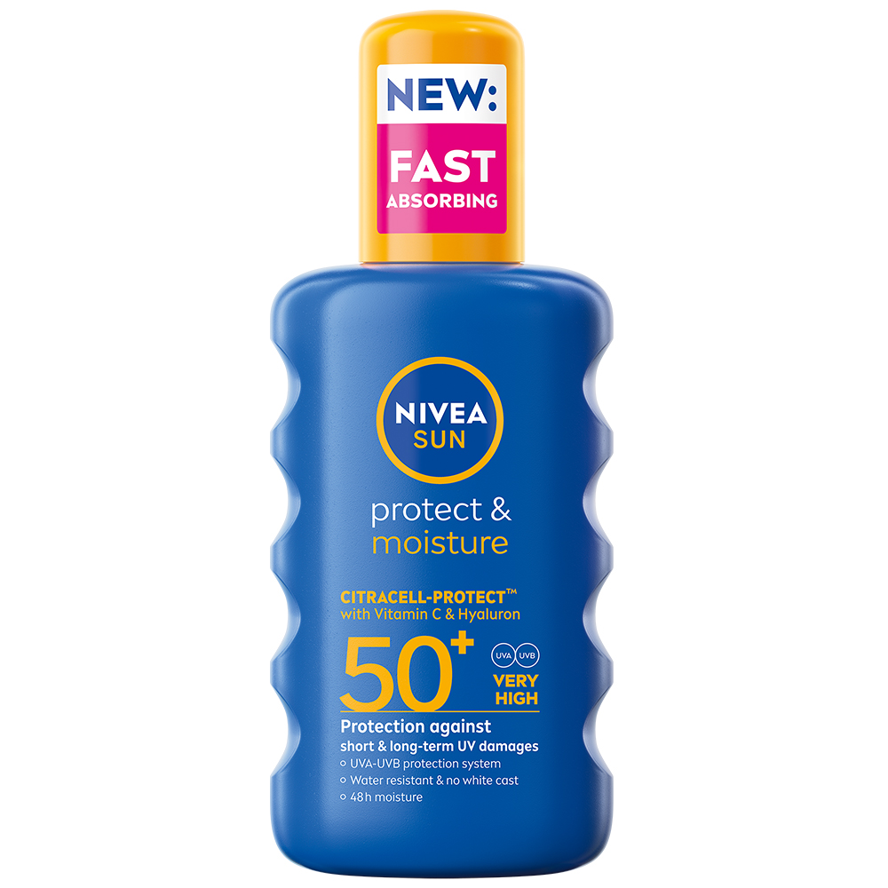 Spray hidratant cu protectie solara SPF50+ Protect & Moisture, 200 ml, Nivea Sun