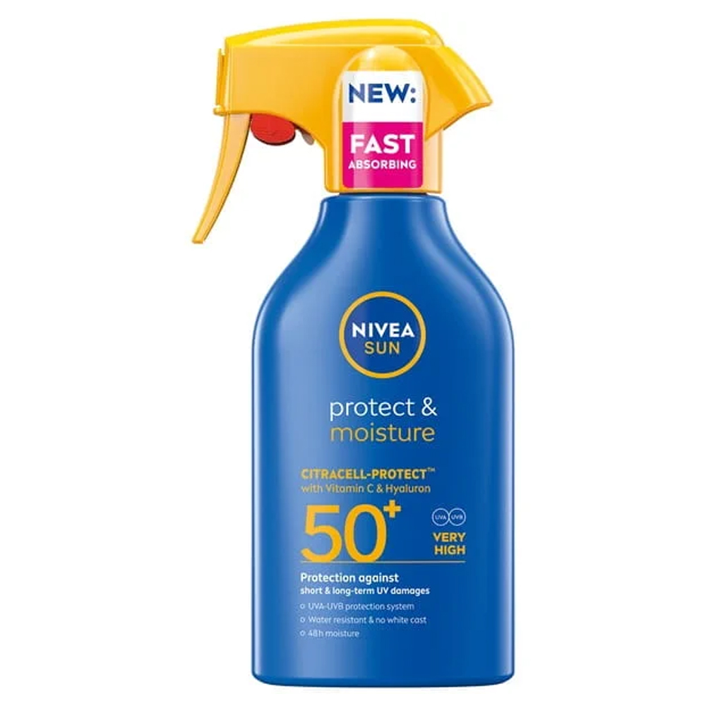 Spray hidratant cu protectie solara SPF50+ Protect & Moisture, 270 ml, Nivea Sun