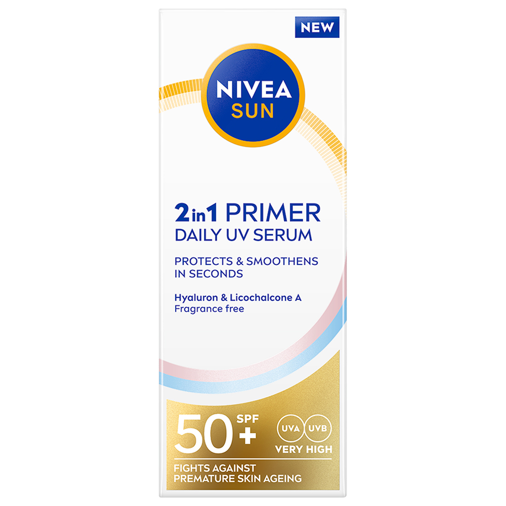 Ser primer 2 in 1 cu protectie solara SPF50+, 30 ml, Nivea Sun