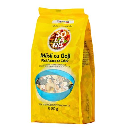 Musli cu Goji fara zahar, 500g, Solaris