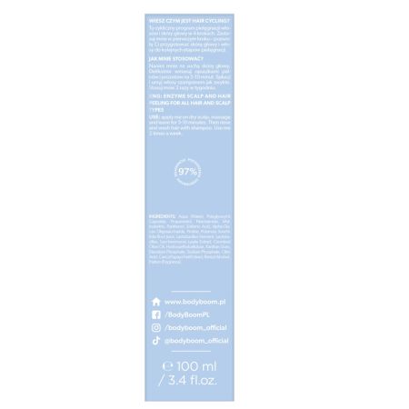 Scrub enzimatic cu ozon pentru scalp si par Hairboom O3zon, 100 ml, Body Boom 653447