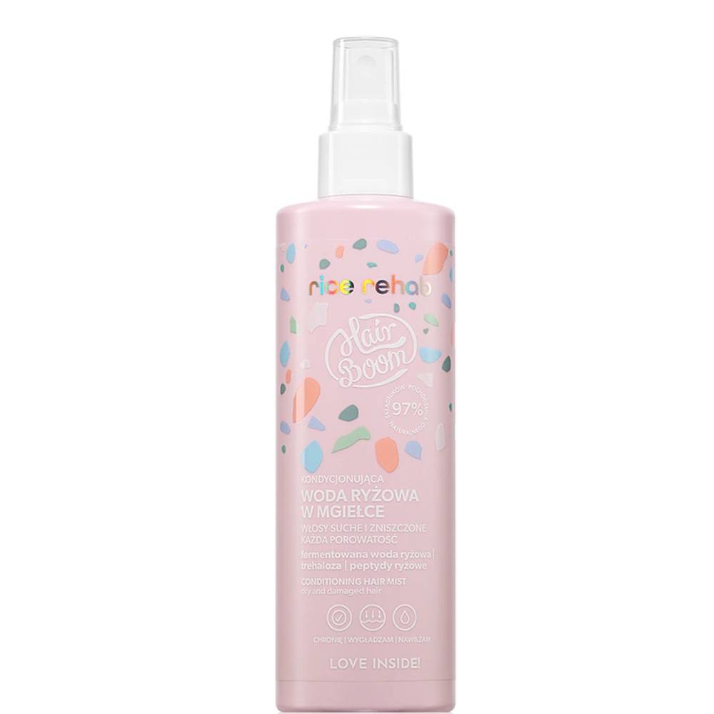 Balsam cu proteina din orez Hairboom Rice Rehab, 200 ml, Body Boom