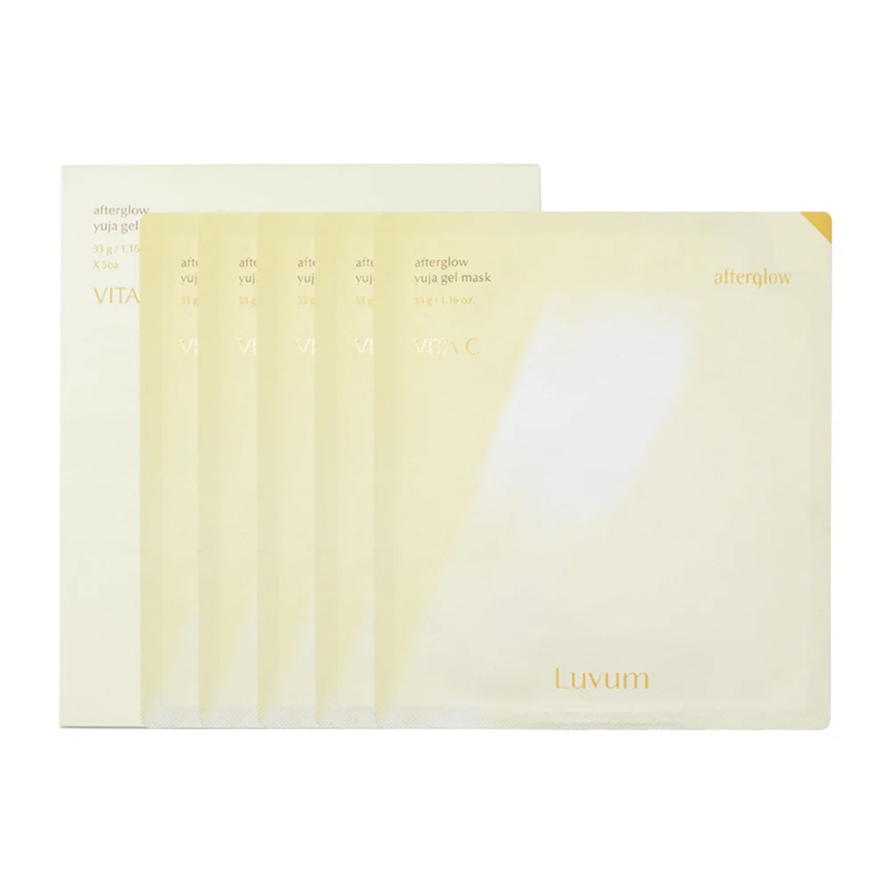 Masca tip gel pentru fata Afterglow Yuja, 5 bucati, Luvum