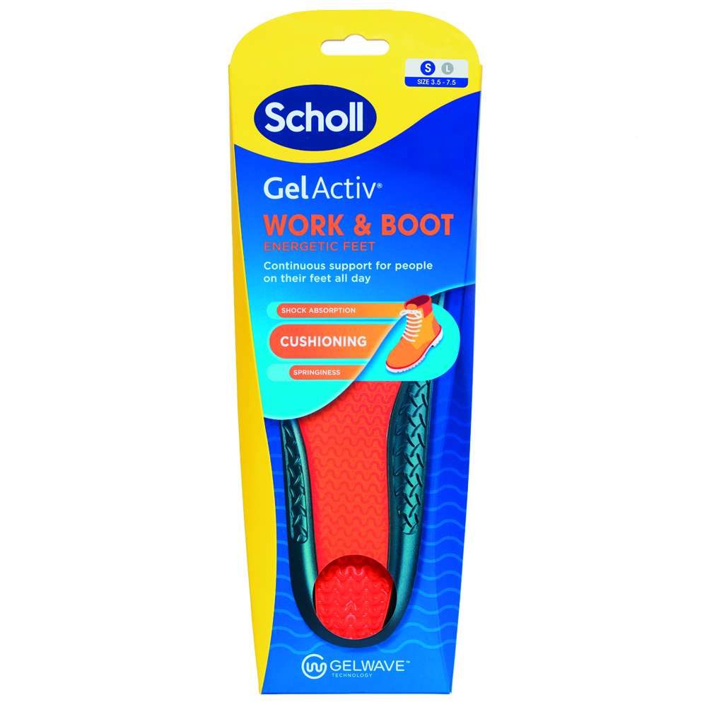 Branturi Gel Activ Work&Boot, Marimea S, 1 pereche, Scholl