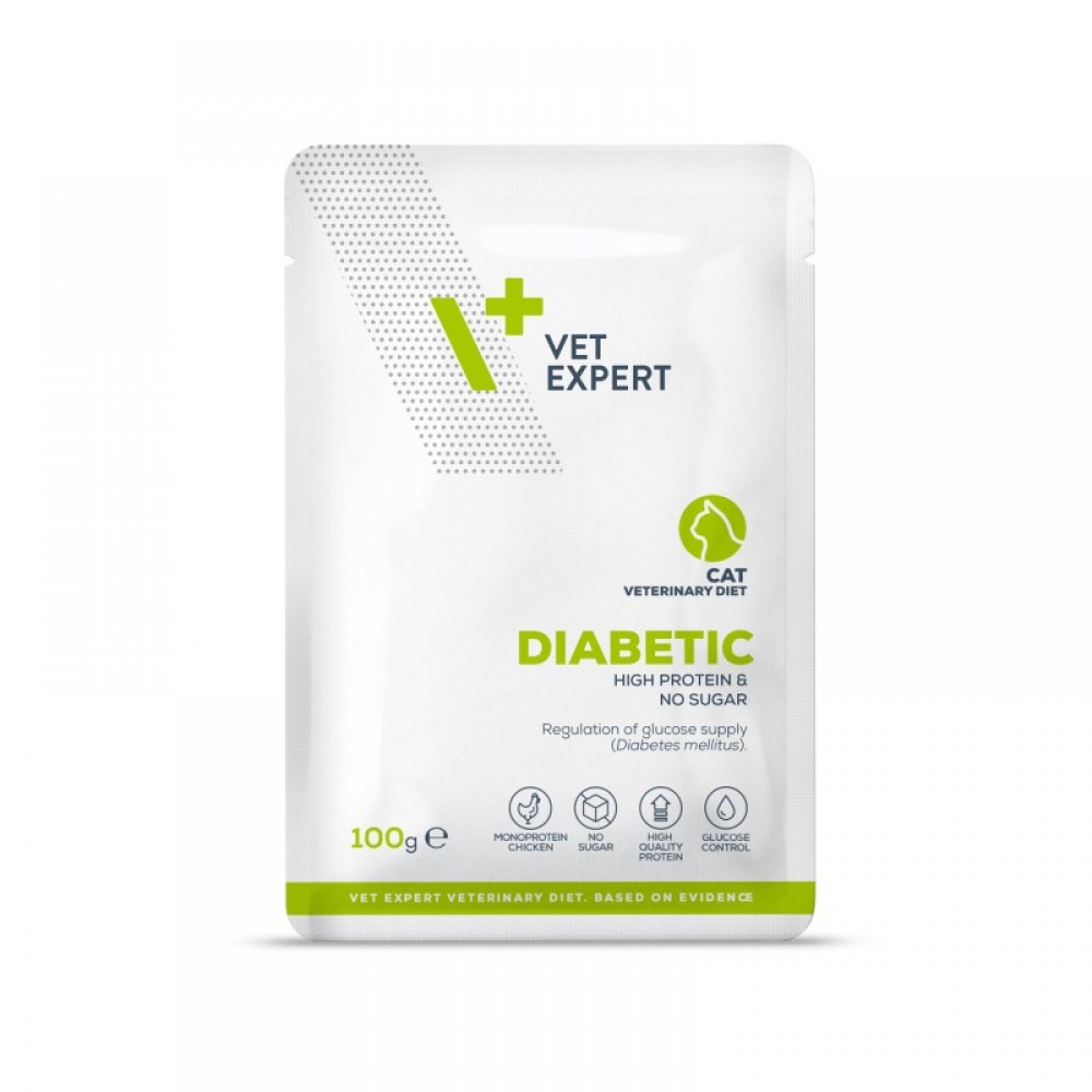 Hrana umeda pentru pisici Diabetic Cat, 100 g, VetExpert