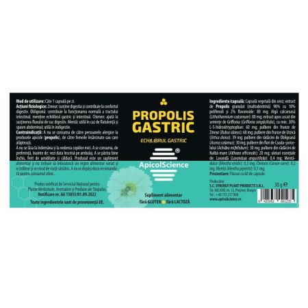 Propolis Gastric, 60 capsule, Apicolscience 704861