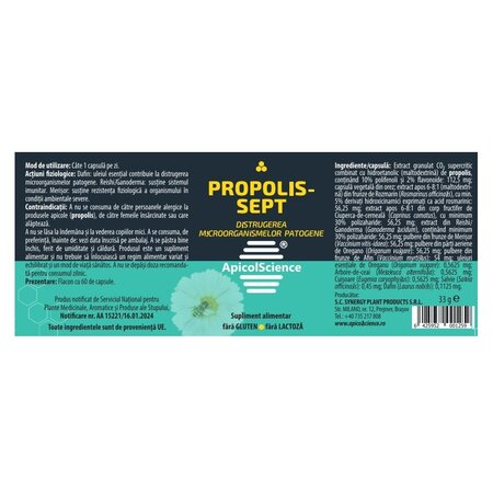 Propolis Sept, 60 capsule, Apicolscience 704851