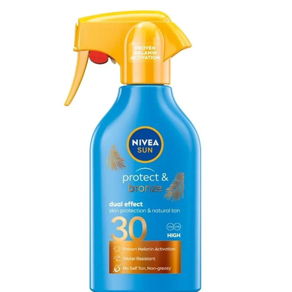 Spray cu pulverizator pentru protectie solara SPF30 Protec & Bronze, 270 ml, Nivea Sun