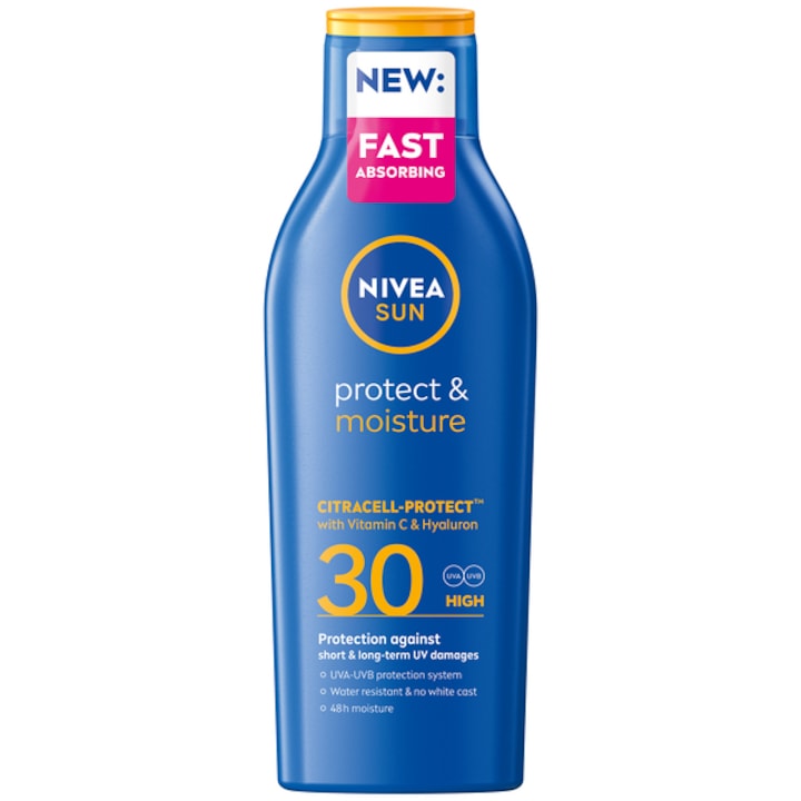 Lotiune hidratanta cu SPF 30 Protect & Moisture, 200 ml, Nivea Sun