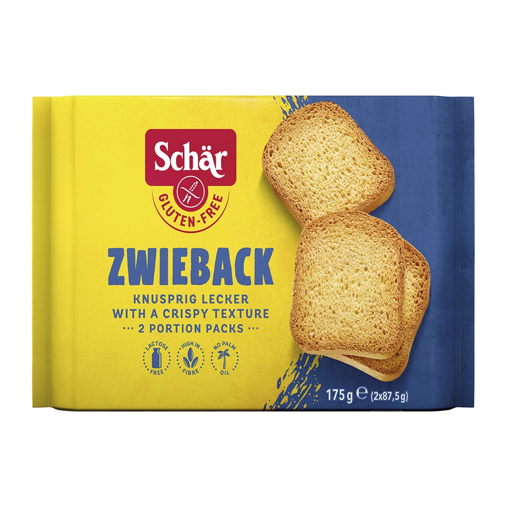 Paine prajita feliata Zwieback, 175 g, Schar
