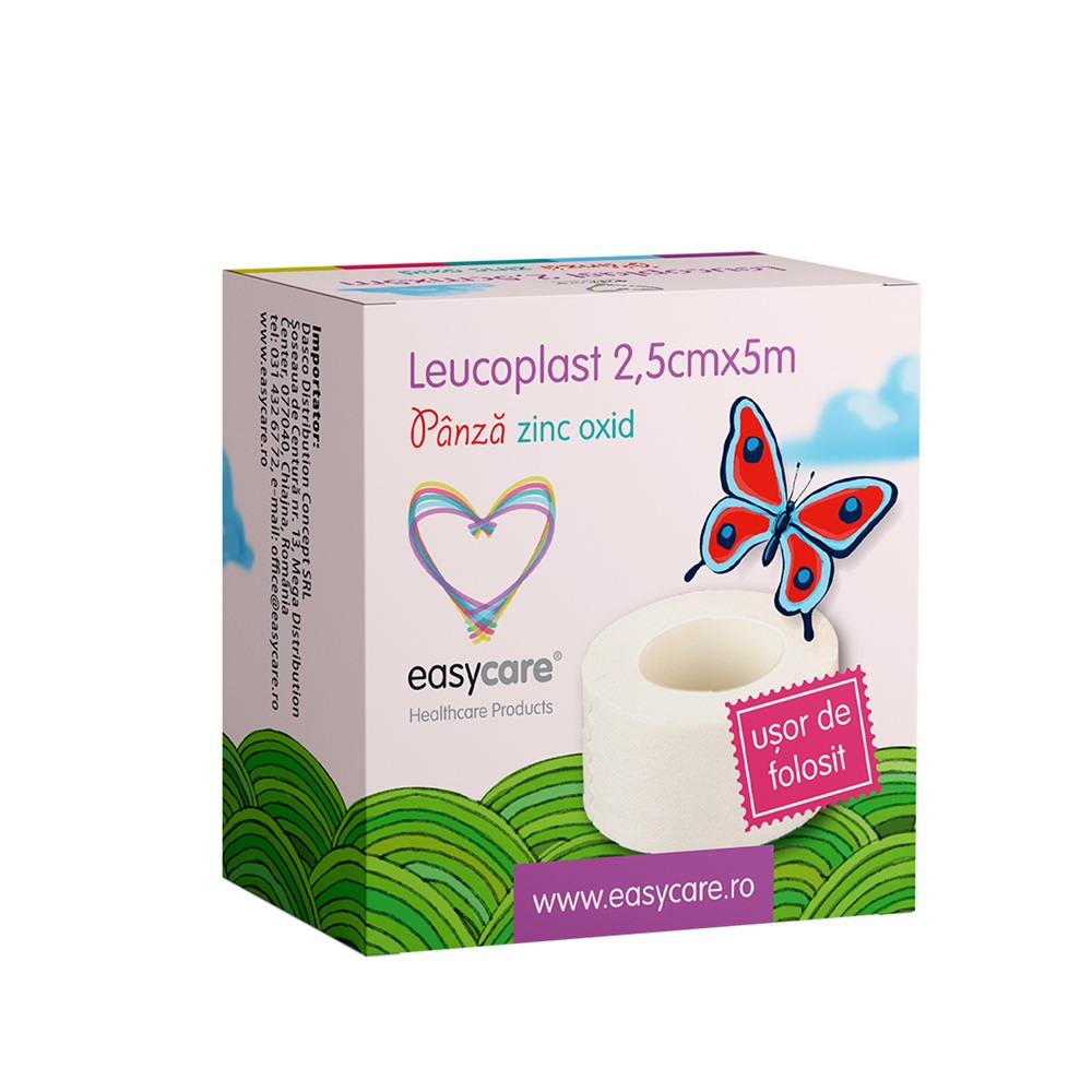 Leucoplast din panza, 2.5 cm x 5m, Easy Care