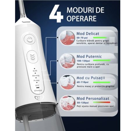 Irigator bucal cu lampa UV Alb F300, 1 bucata, JTF 654382