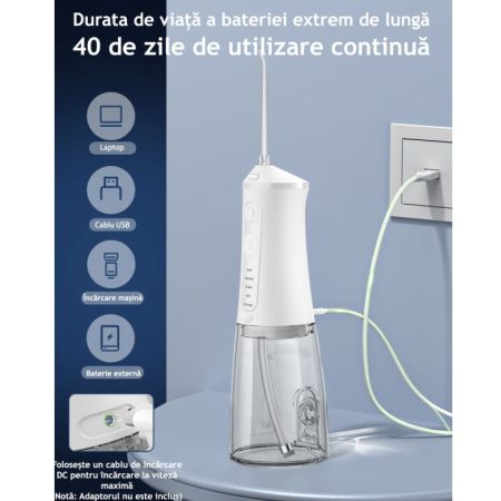 Irigator bucal cu lampa UV Alb F300, 1 bucata, JTF 654380