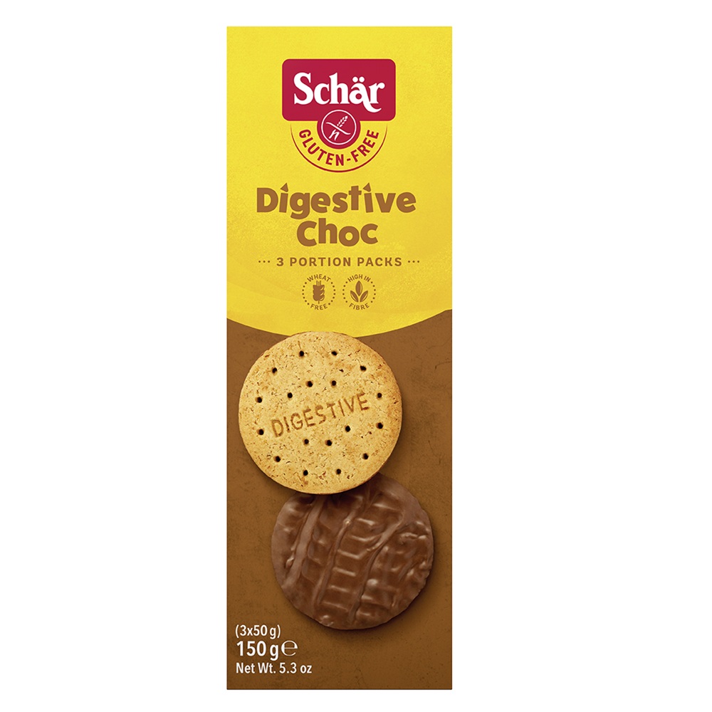 Biscuiti digestivi Choc, 150 g, Schar