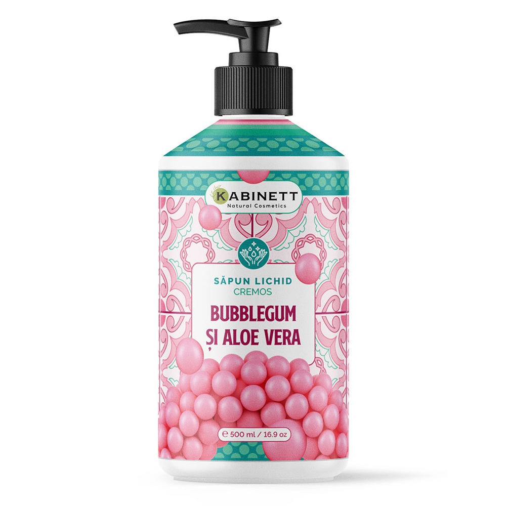 Sapun lichid cu Bubblegum si Aloe Vera, 500 ml, Kabinett Natural Cosmetics