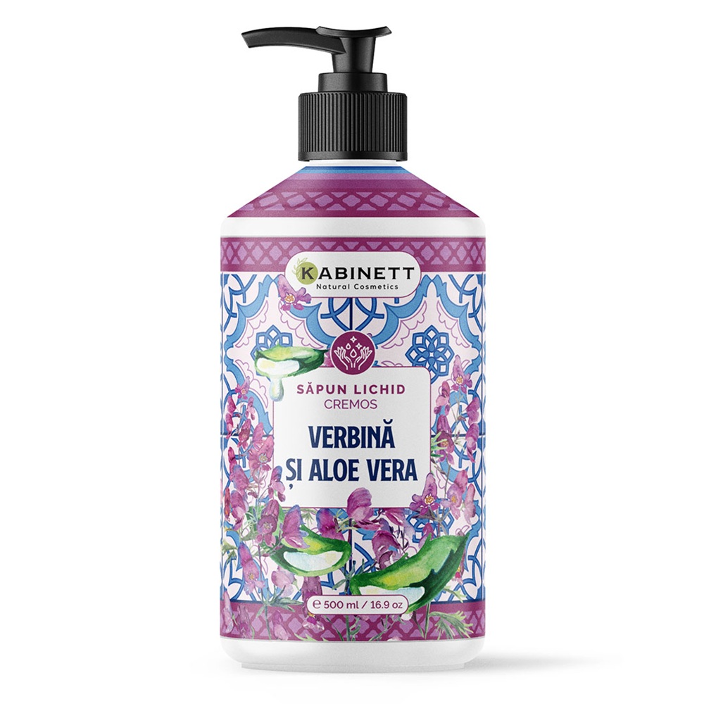 Sapun lichid cu Verbina si Aloe Vera, 500 ml, Kabinett Natural Cosmetics