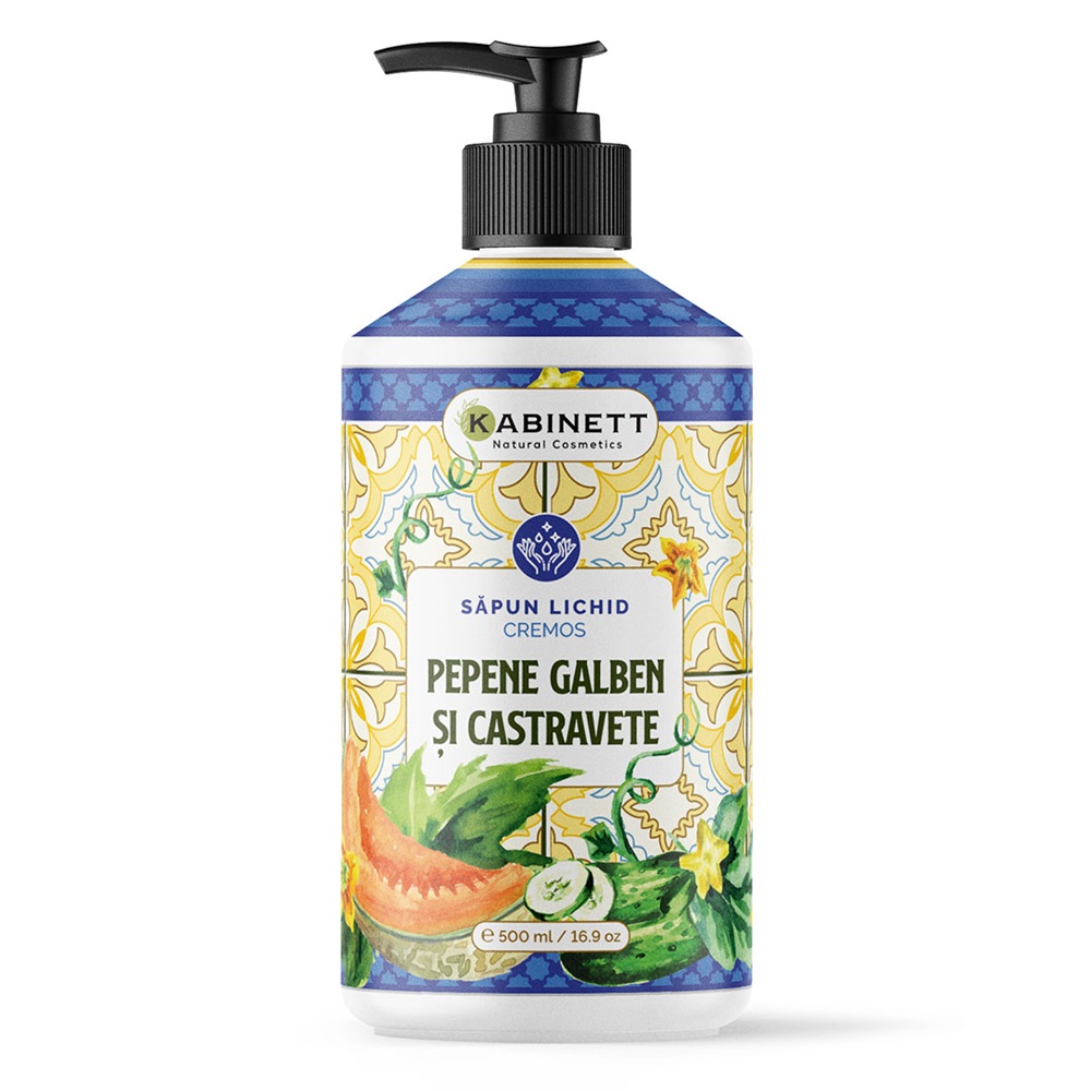 Sapun lichid cu Pepene Galben si Castravete, 500 ml, Kabinett Natural Cosmetics