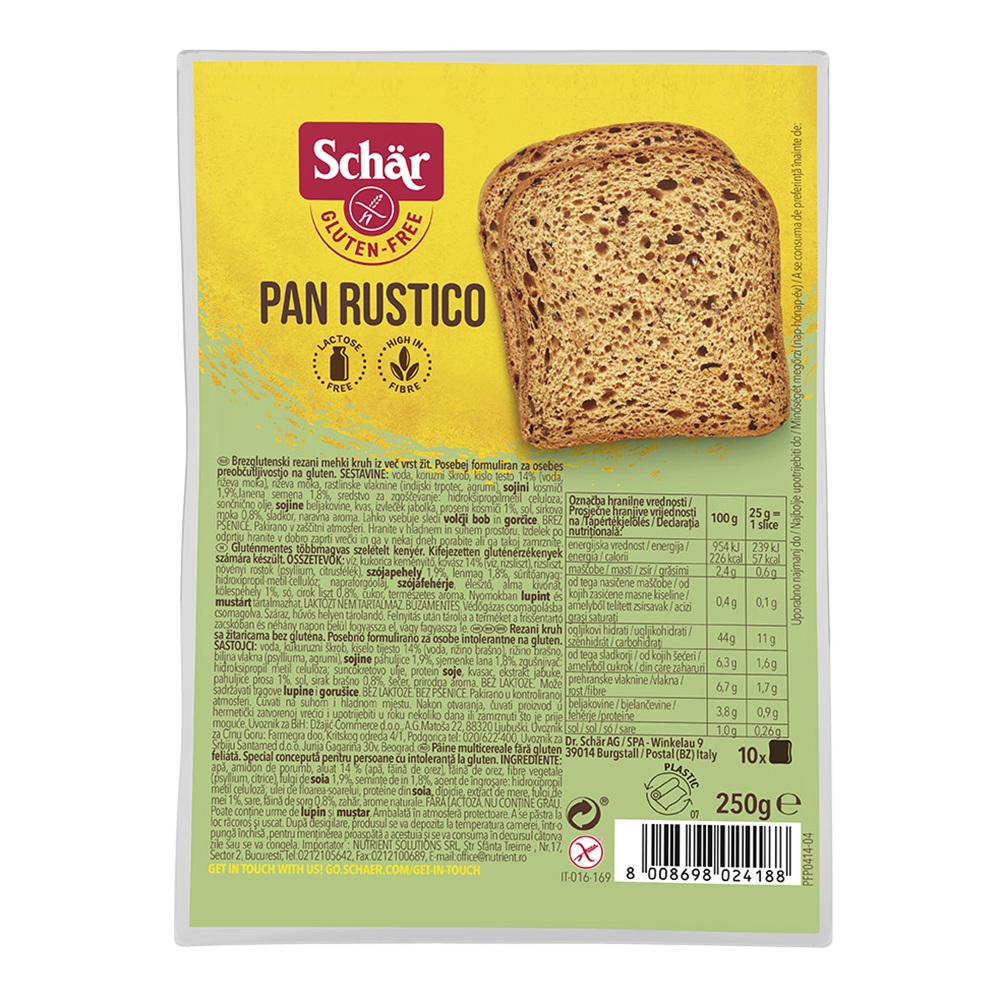 Paine multicereale Pan Rustico, 250 g, Schar