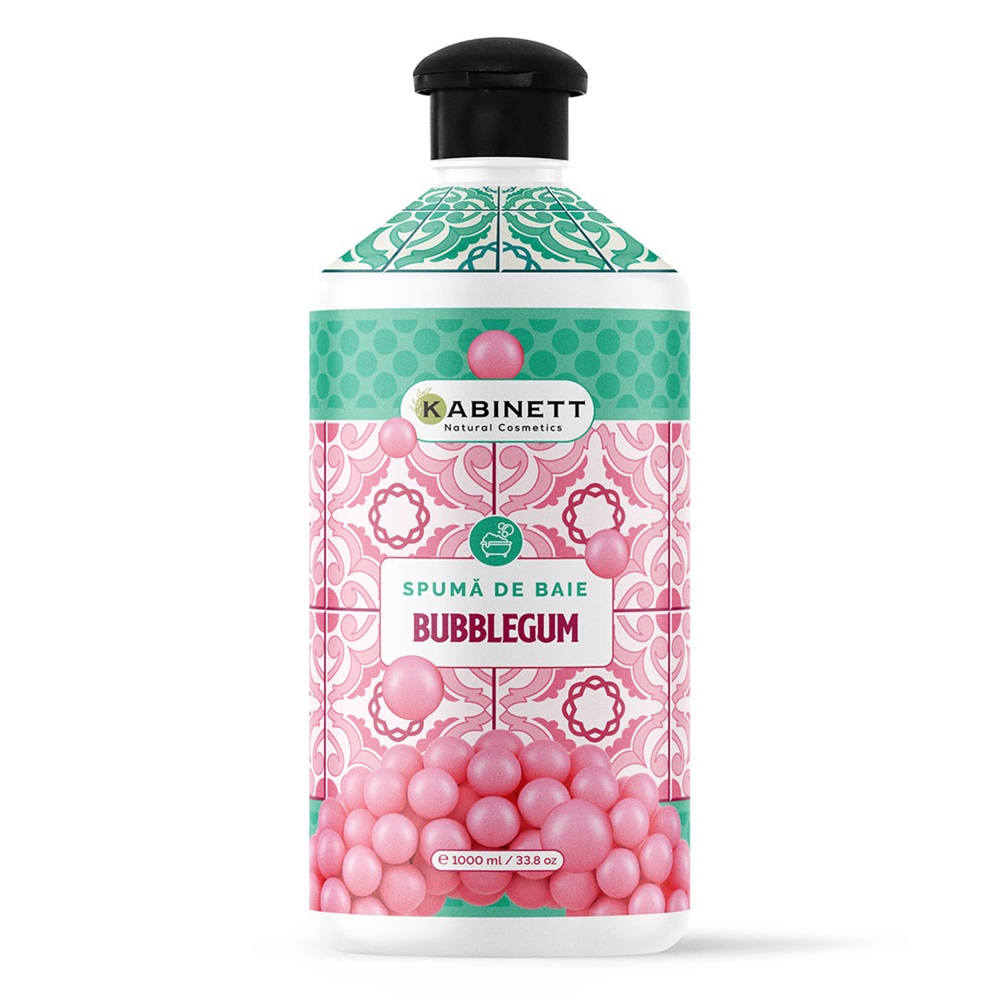 Spuma de baie cu Bubblegum, 1000 ml, Kabinett Natural Cosmetics